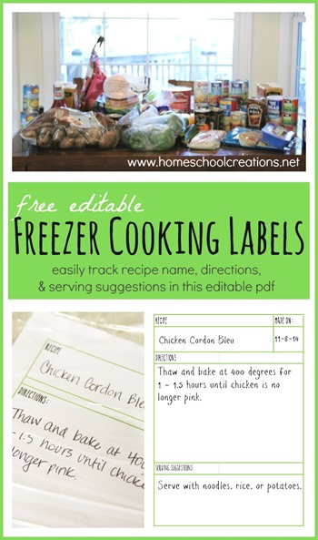 Freezer Meal Labels: Style Two