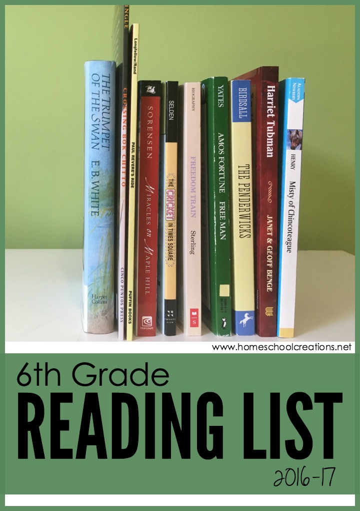 Reading List For 6th Grade