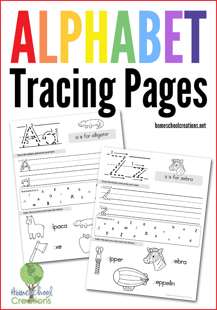 alphabet tracing pages free printable