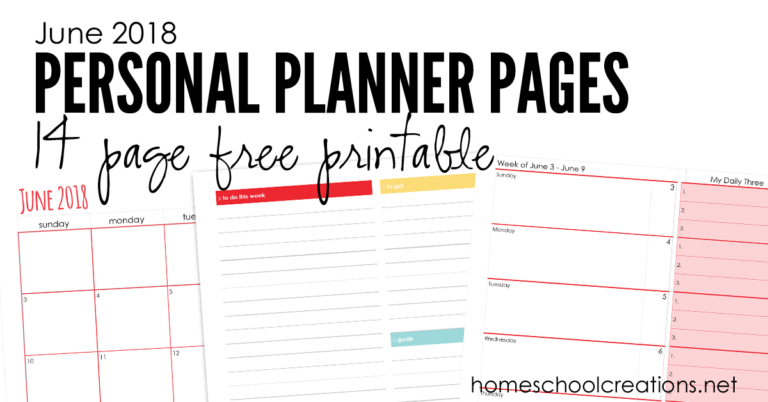 June 2018 Planning Pages - Free Printable for Mom