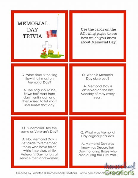 memorial day printables