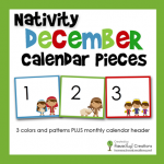 nativity pocket chart calendar cards
