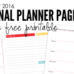 November personal planner pages from Homeschool Creations