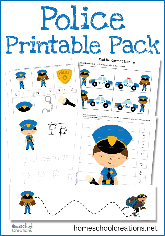 Police Printable Pack ~ Free Early Learning Printables