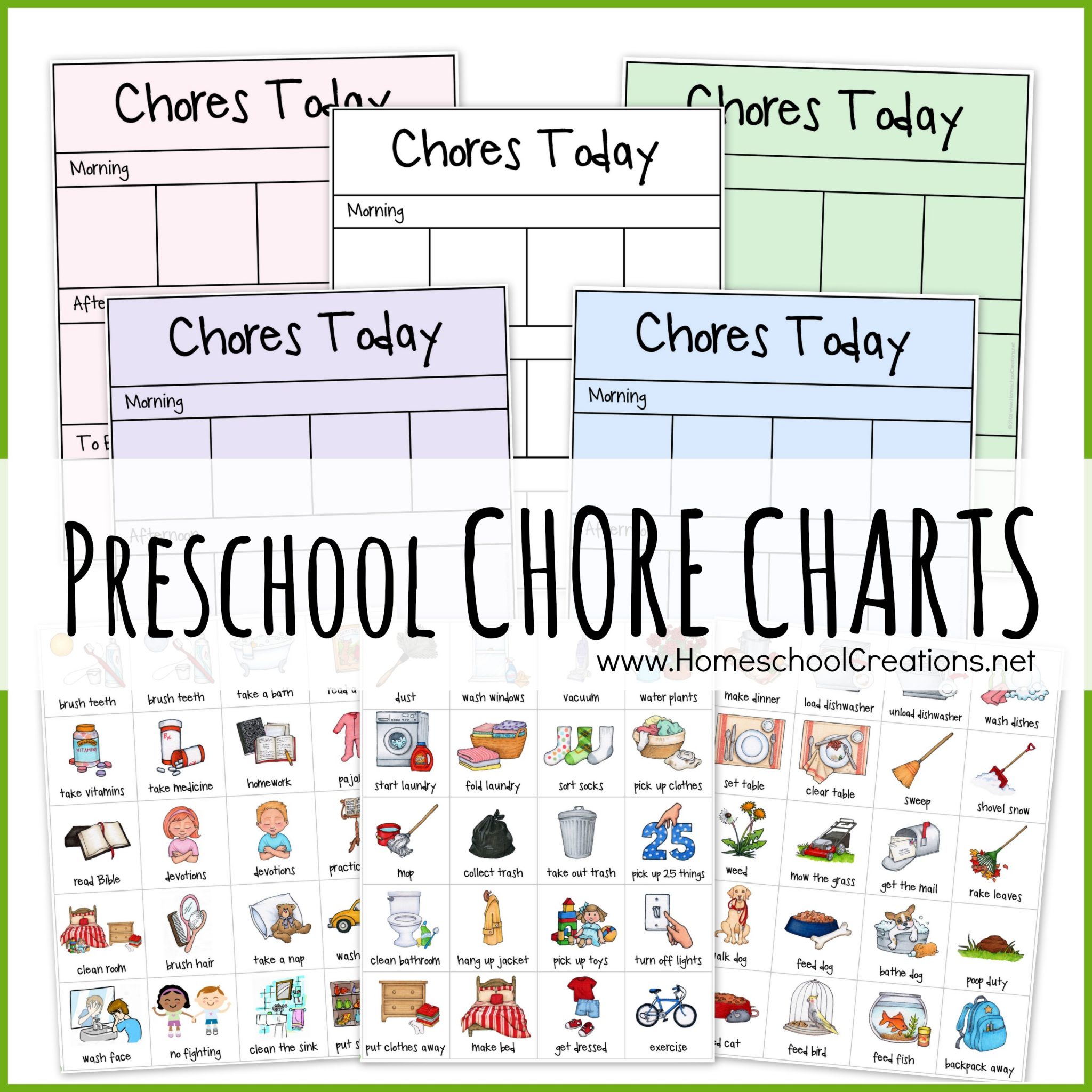 FREE Preschool Chore Charts - Subscriber Freebie