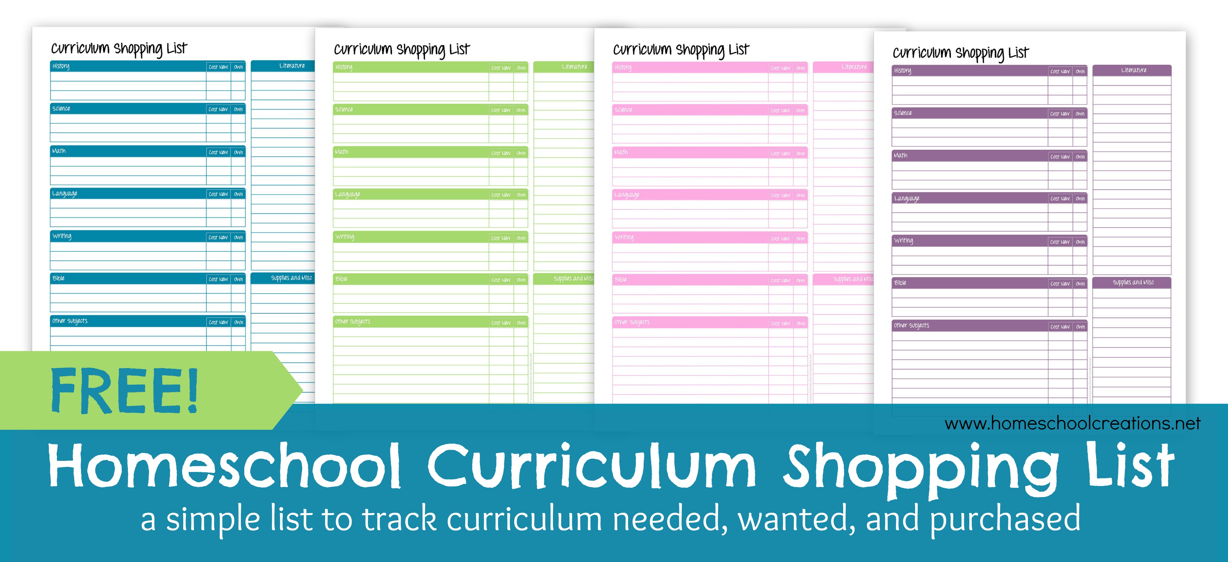 Free Printable Curriculum